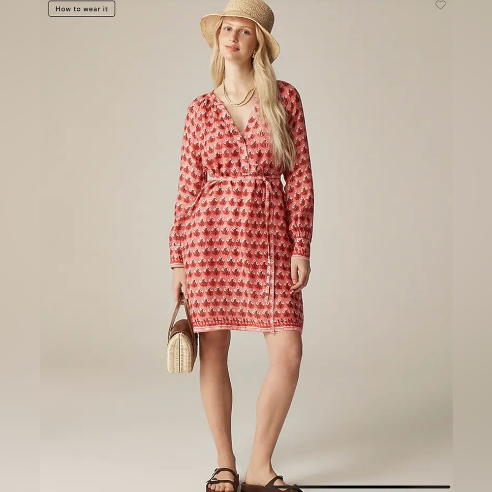 NWT J. Crew Cabana mini dress in block-print ramie